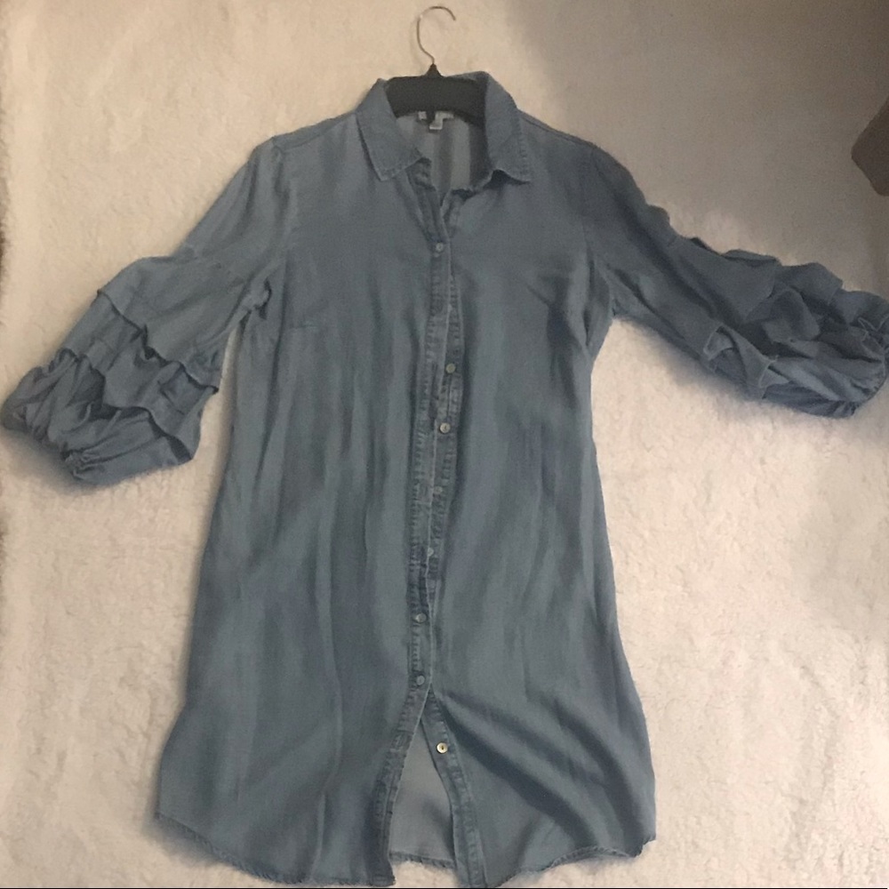 Blue Jean Flare Sleeved Dress